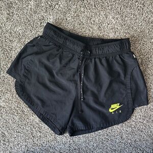 Nike Women's Dri-Fit Black and Neon Athletic Shorts SMALL